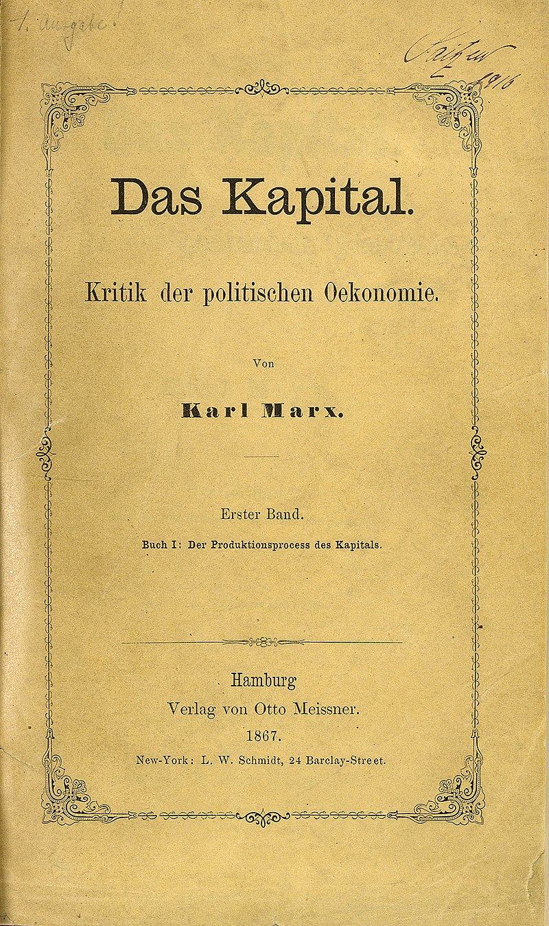 Zentralbibliothek Zürich Das Kapital Marx 1867.jpg